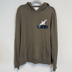 AXEL ARIGATO Khaki Bee Bird Tape Hoodie In Beige Oversize Fit Size Small